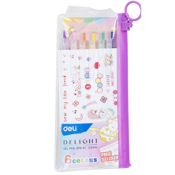 SET 6 BUCATI PIX CU GEL CU MECANISM 0.5 MM DIVERSE CULORI DELIGHT DELI SET 6 BUCATI PIX CU GEL CU MECANISM 0.5 MM DIVERSE CULORI DELIGHT DELI